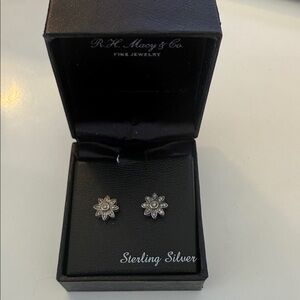 Sterling Silver Floral Earrings